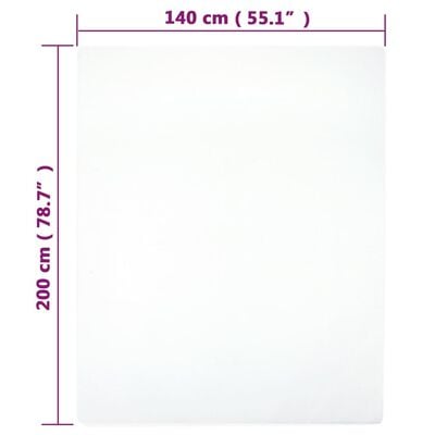 vidaXL Draps-housses Jersey 2 pcs Blanc 140x200 cm Coton