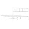 vidaXL Cadre de lit m&eacute;tal sans matelas et t&ecirc;te de lit blanc 140x190 cm