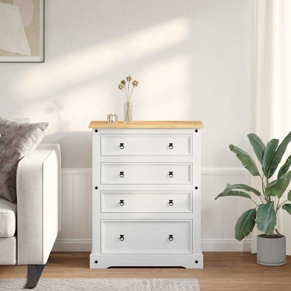 vidaXL Coffres de rangement Blanc 92 x 48 x 114 cm Bois de Pin Massif