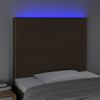vidaXL T&ecirc;te de lit &agrave; LED Marron fonc&eacute; 80x5x118/128 cm Tissu