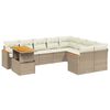 vidaXL Salon de jardin avec coussins 10 pcs beige r&eacute;sine tress&eacute;e