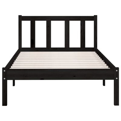 vidaXL Cadre de lit sans matelas noir bois massif