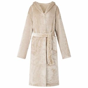 vidaXL Peignoir avec capuche Beige S Flanelle