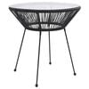 vidaXL Table &agrave; manger de jardin Noir &Oslash;70x74 cm Rotin et verre