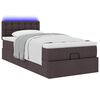 vidaXL Lit ottoman avec matelas marron fonc&eacute; 100x200 cm tissu