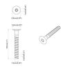 vidaXL Vis confirmat 12 pcs Argent&eacute; &Oslash;7 x 58 mm M&eacute;tал