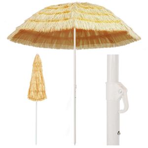 vidaXL Parasol de plage Naturel 240 cm Style hawa&iuml;en