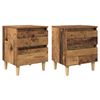 vidaXL Meubles de lit avec tiroir 2 pcs Bois Ancien 40 x 35 x 50 cm