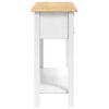 vidaXL Table d'appoint avec tiroir Blanc 114 x 34,5 x 73 cm Pin massif