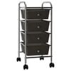 vidaXL Chariot de rangement mobile &agrave; 4 tiroirs Noir Plastique