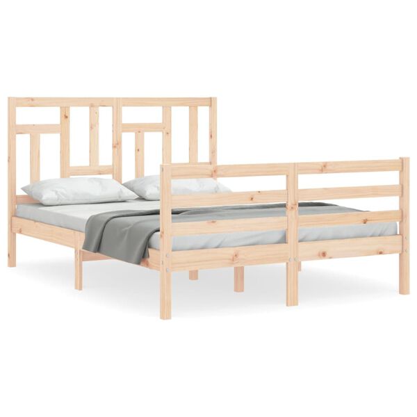 vidaXL Cadre de lit sans matelas 140x200 cm bois massif