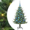 vidaXL Arbre de No&euml;l artificiel pr&eacute;-&eacute;clair&eacute; avec ensemble de boules