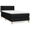 vidaXL Sommier &agrave; lattes de lit avec matelas Noir 90x190 cm Tissu