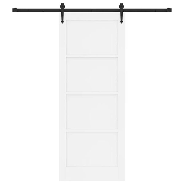 vidaXL Porte coulissante ORKDAL Blanc et Noir 83 x 211 cm Pin massif