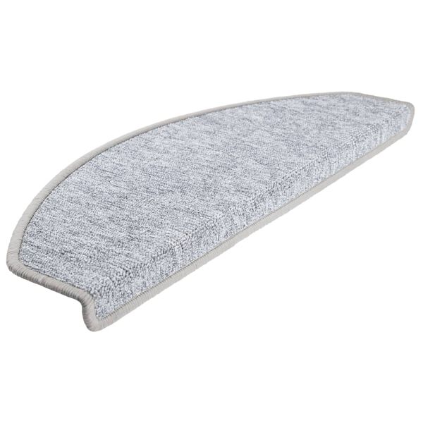 vidaXL Tapis d'escalier 10 pièces 65 x 24 x 4 cm Gris clair Demi-rond Grand