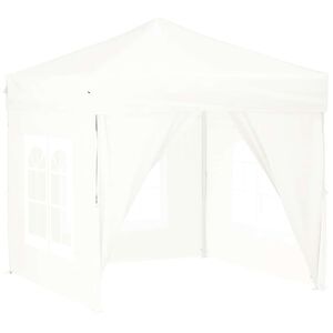 vidaXL Tente de r&eacute;ception pliable avec parois Blanc 2x2 m