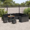 vidaXL Ensemble de canap&eacute; de jardin 12 pcs Noir Poly rotin