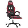 vidaXL Chaise de jeu pivotante repose-pied Noir bordeaux Similicuir