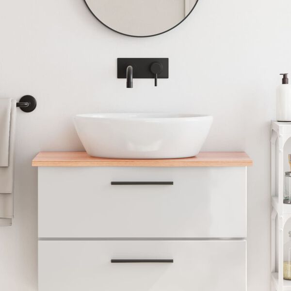 vidaXL Comptoir de salle de bain marron clair 80x30x2 cm bois trait&eacute;