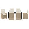 vidaXL Ensemble de salle &agrave; manger pour jardin 7 pcs Beige polyrotin