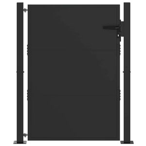 vidaXL Porte de Jardin 110 x 130 cm Noir Verrouillable