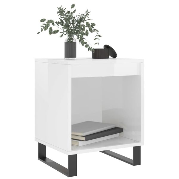 vidaXL Tables de chevet 2 pcs blanc brillant 40x35x50 cm