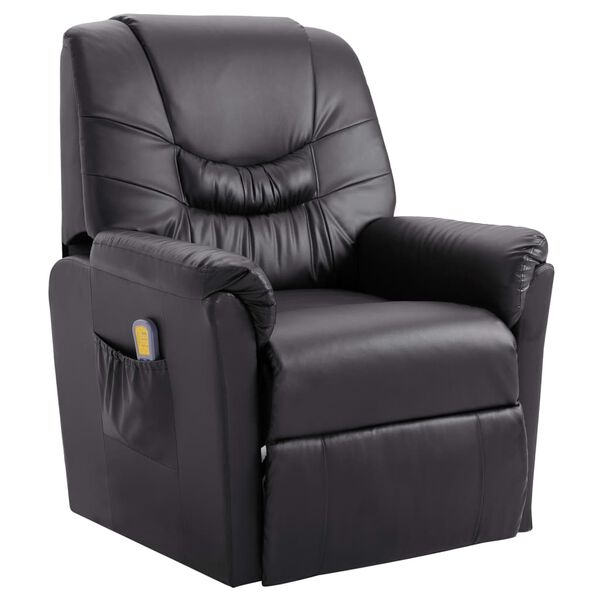 vidaXL Fauteuil de massage inclinable gris similicuir