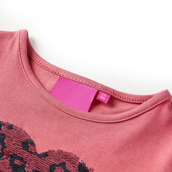 T-shirt enfants &agrave; manches longues rose vieux 92