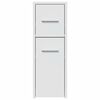 vidaXL Armoire de salle de bain &eacute;troite avec roulettes blanc