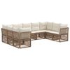 vidaXL Ensemble de canap&eacute; de jardin 9 pc Beige polyrotin
