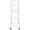 vidaXL Chariot de cuisine &agrave; 4 niveaux Blanc 46x26x85 cm Fer