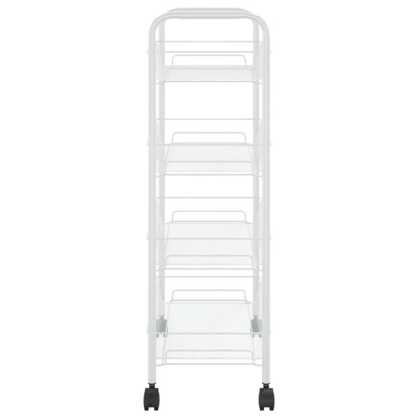 vidaXL Chariot de cuisine &agrave; 4 niveaux Blanc 46x26x85 cm Fer