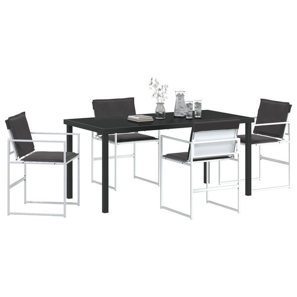 vidaXL Ensemble de salle à manger pour jardin 5 pcs Blanc