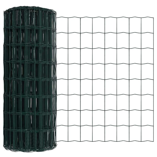 vidaXL Cl&ocirc;ture Euro Vert 0,4 x 50 m Fer rev&ecirc;tu de PVC