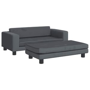 vidaXL Lit pour chien avec extension gris fonc&eacute; 100x50x30 cm velours