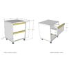 Vipack Armoire mobile 2 tiroirs London Bois Blanc