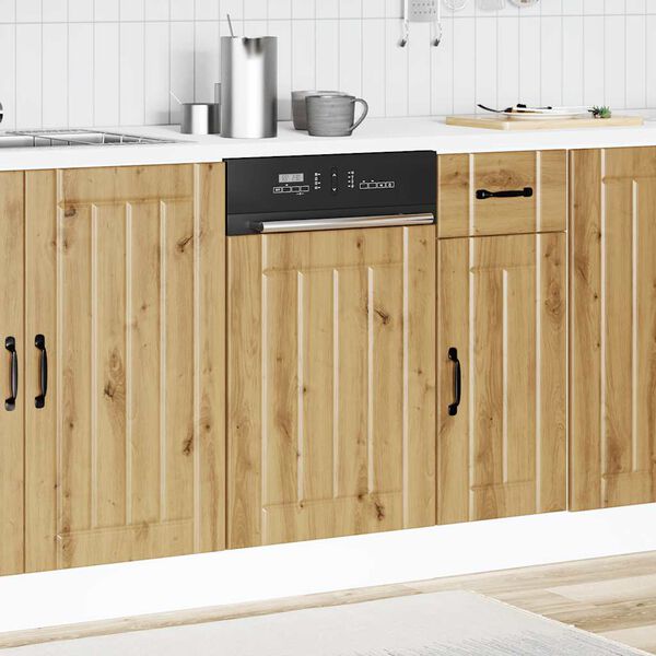 vidaXL Panneau de lave-vaisselle Lucca ch&ecirc;ne artisanal bois ing&eacute;nierie