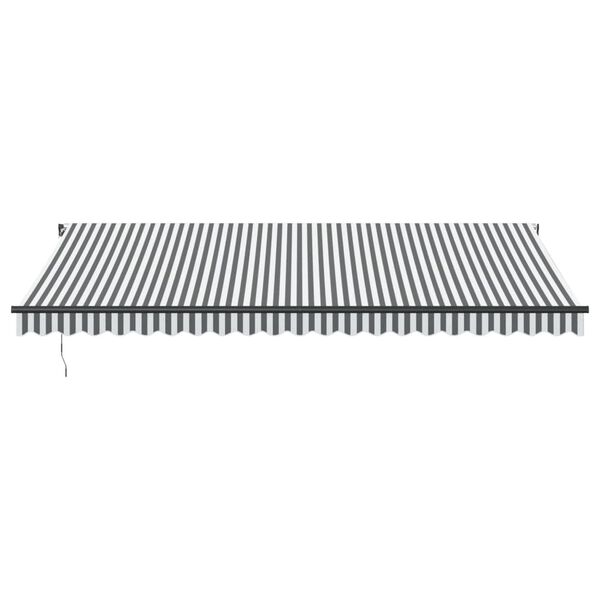 vidaXL Auvent manuel r&eacute;tractable avec LED anthracite blanc 500x350 cm