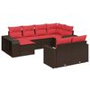 vidaXL Ensemble de canap&eacute; de jardin 10 pcs avec coussins marron r&eacute;sine tress&eacute;e