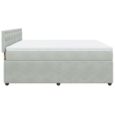 vidaXL Sommier à lattes de lit et matelas Gris clair 180x200cm Velours