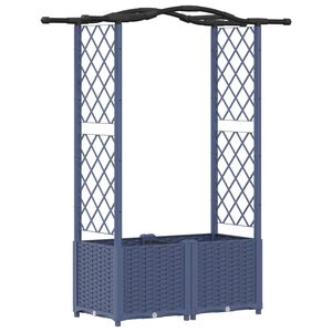 vidaXL Lit &Eacute;lev&eacute; avec Treillis et Toit Gris 125 x 40 x 138 cm PP