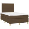 vidaXL Sommier &agrave; lattes de lit matelas et LED Marron fonc&eacute; 120x200 cm