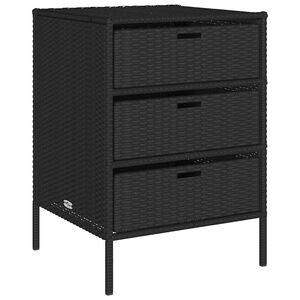 vidaXL Armoire de rangement de jardin noir 55x59x80 cm r&eacute;sine tress&eacute;e