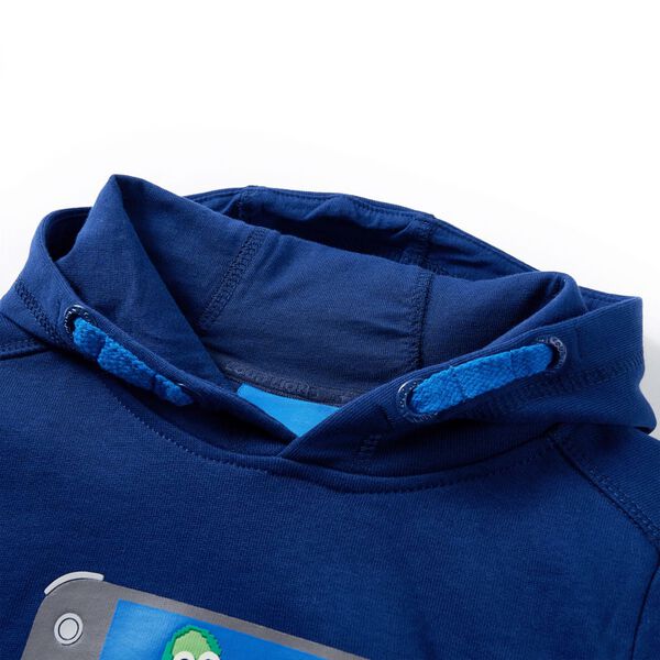 Sweatshirt &agrave; capuche pour enfant bleu fonc&eacute; 116