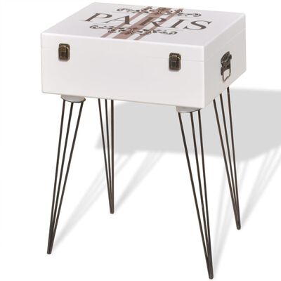 vidaXL Table de chevet 40x30x57 cm Blanc