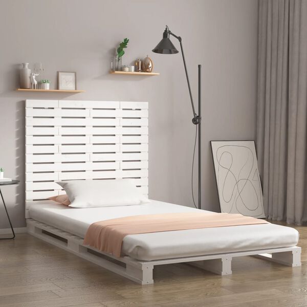 vidaXL T&ecirc;te de lit murale Blanc 81x3x91,5 cm Bois massif de pin
