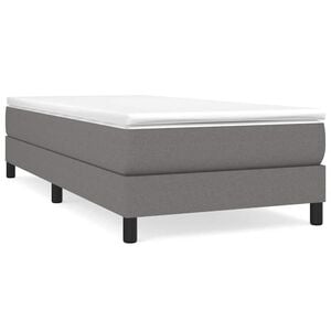 vidaXL Cadre de lit &agrave; lattes gris fonc&eacute; 90x190 cm tissu