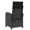 vidaXL Chaises inclinables de jardin lot de 2 repose-pied noir rotin