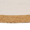 vidaXL Tapis tress&eacute; Blanc et naturel 120 cm Jute et coton Rond