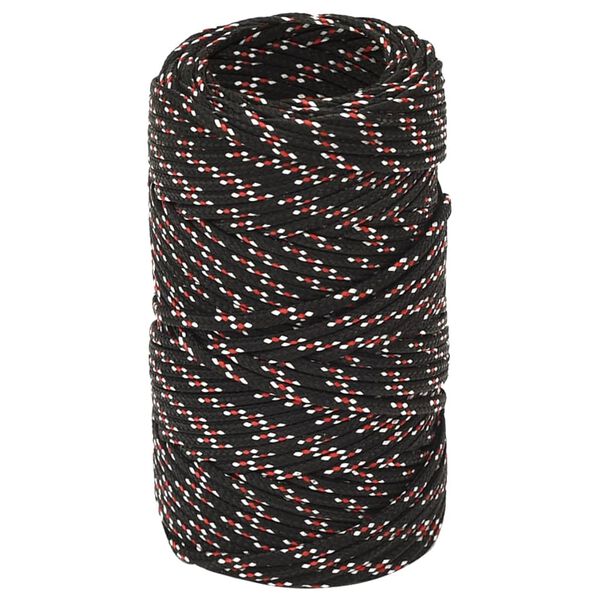 vidaXL Corde de bateau Noir 2 mm 100 m Polypropyl&egrave;ne